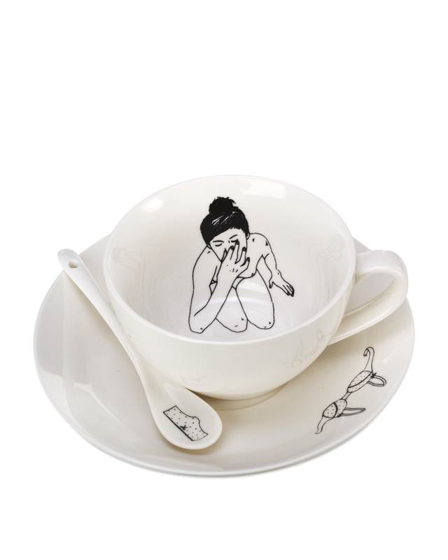 Undressed teaset set 4, White, large