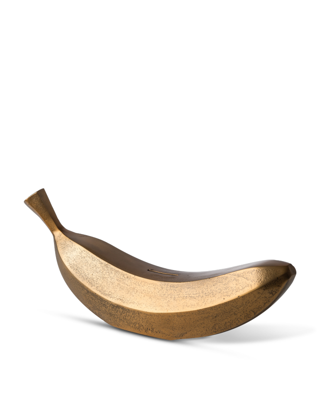 Moneybox banana  gold, Gold, large