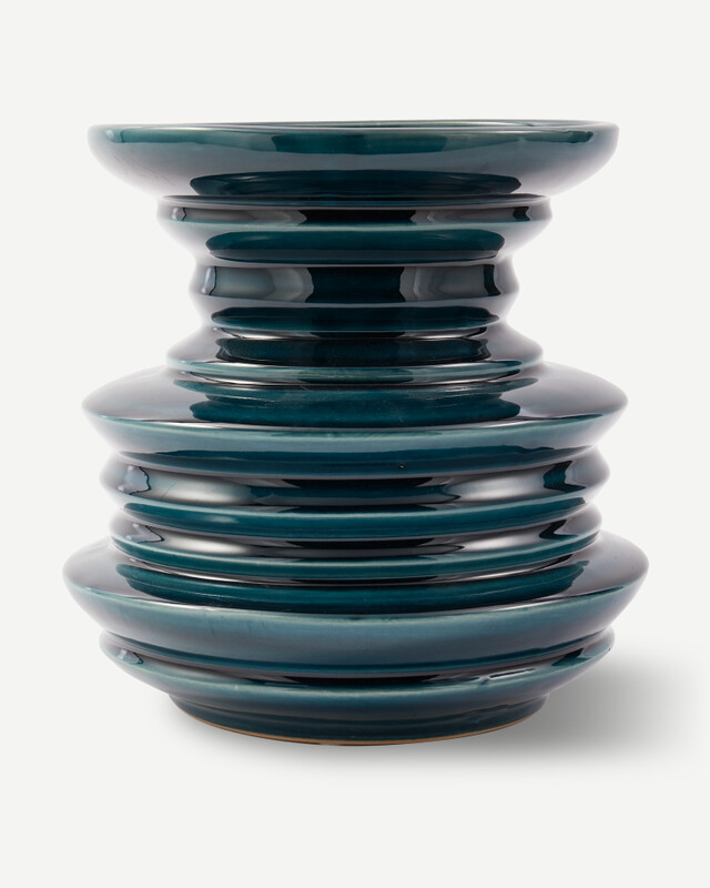 vase stacked plates dark green, Dark green, pdp