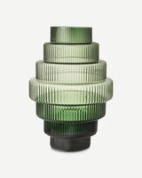 Vase Steps dk. purple large, Dark green, small