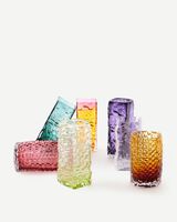 vase relief square clear, Transparant, small