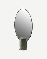 Mirror Oval marble white, Dark green, small