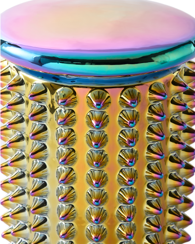 Stool Oily spikes, Multi-colour, large
