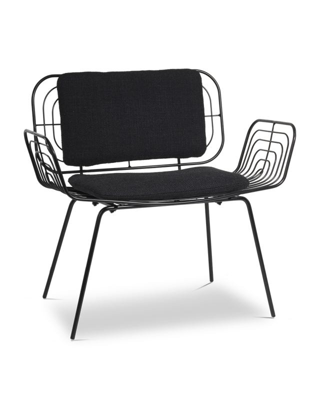 Cushion Lounge chair Boston set2, Black, large