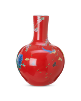 Ball body vase red, Coral red, small