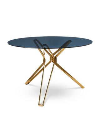 Gold and Glass Round Dining Table