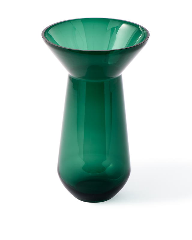 vase long neck green, Dark green, large