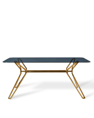 Rectangle Gold and Glass Dining Table