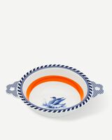 bowl bird patterned orange, Orange, small