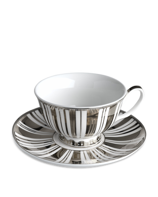 Tea set stripes gold + silver set 4, Multi-colour, medium