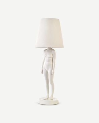 Hiding lady lamp porcelain, White, medium