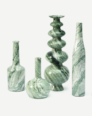 candle holder bottle long dk.green, Dark green, medium