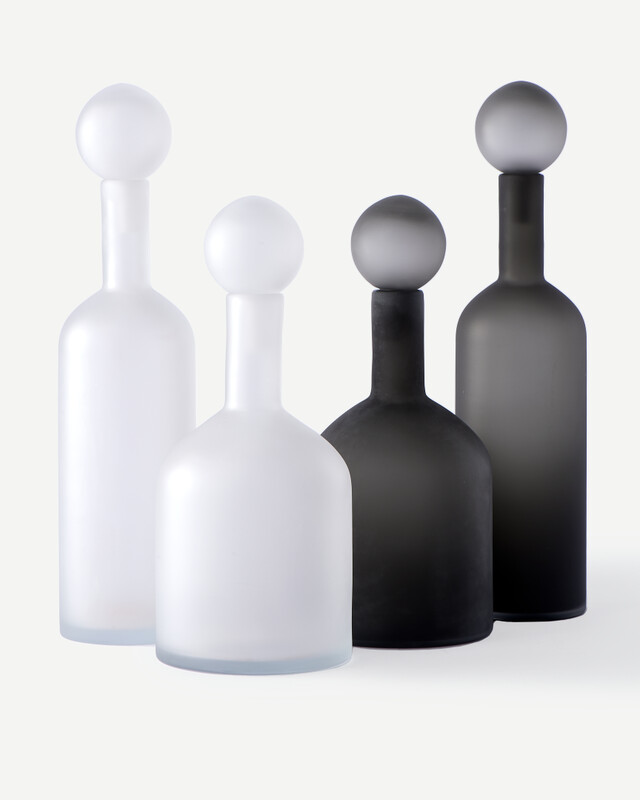 bubbles & bottles matt black and white set 4, Black, pdp