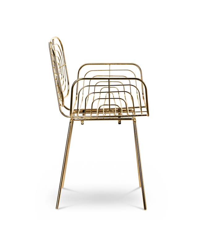 Chair Boston gold, Gold, large