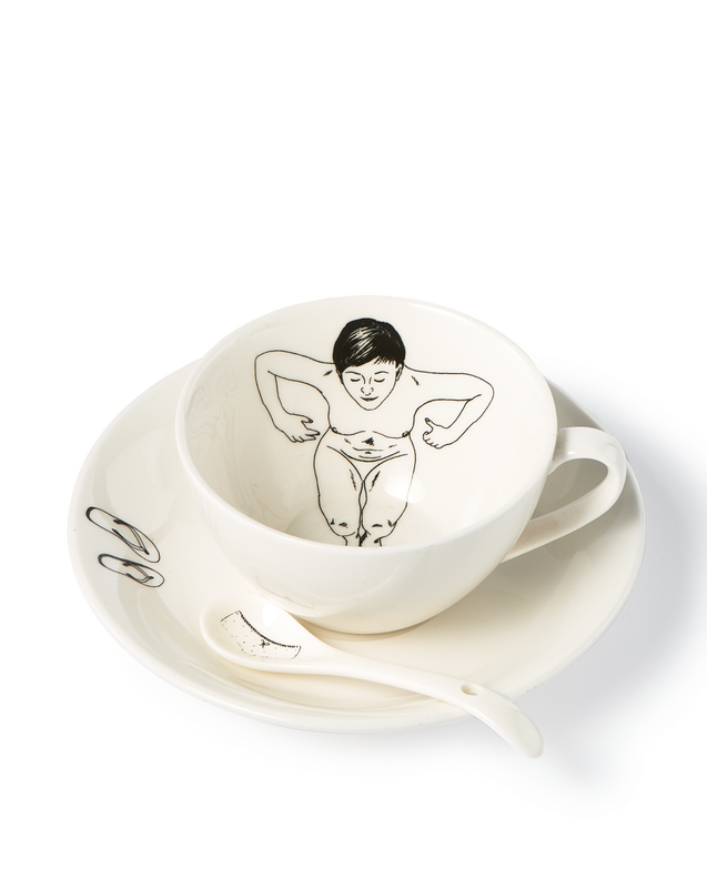 Undressed teaset set 4, White, large