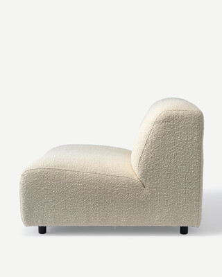 sofa a-round-u 1,5 seat boucle ecru, White, medium