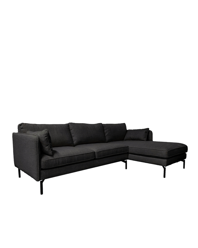 Sofa PPno.2 CL right fabric smooth beige, Dark grey, large