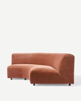 sofa a-round-u 1/4 circle velvet brown, Dark brown, small