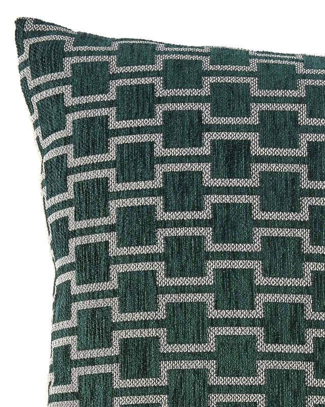 cushion geometric blue 45x45, Dark green, large