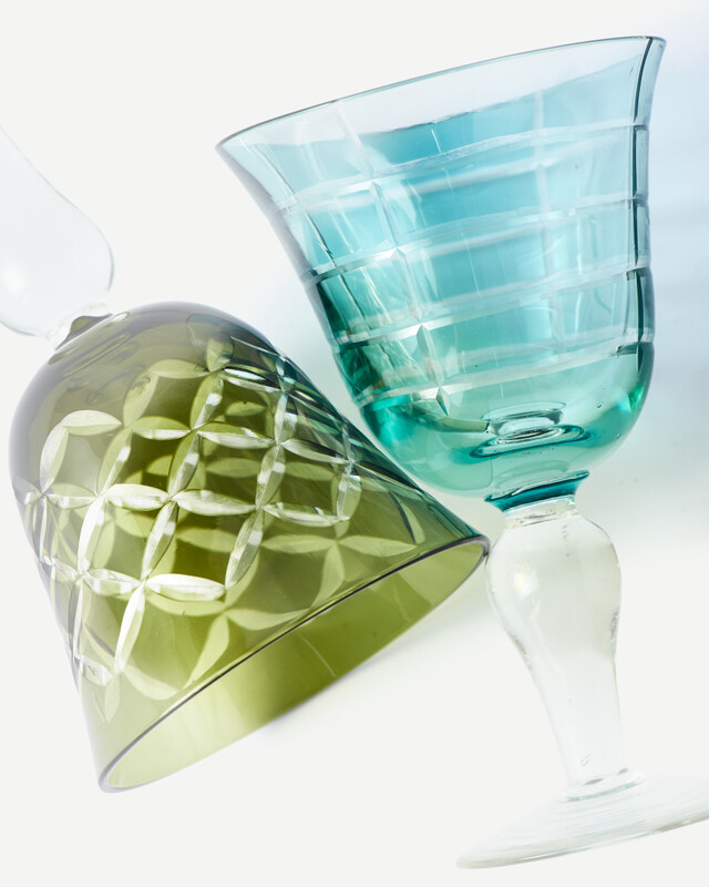 Wine glass cuttings multicolour set 6, Multi-colour, pdp