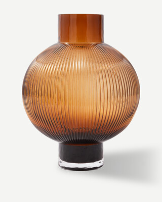 vase hot air balloon dark brown, Dark brown, medium