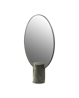 Oval Mirror with Marble Base