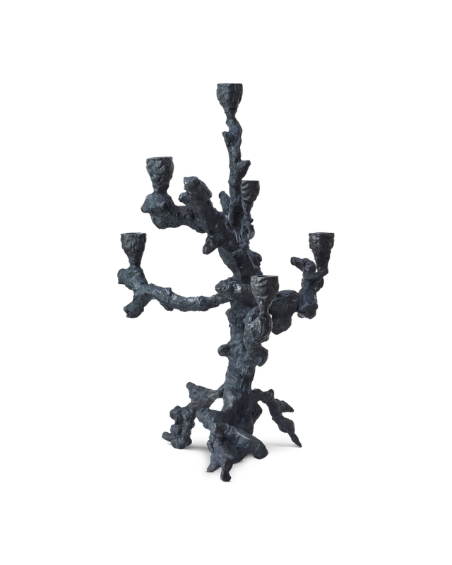 Candle holder apple tree gold, Dark grey, large