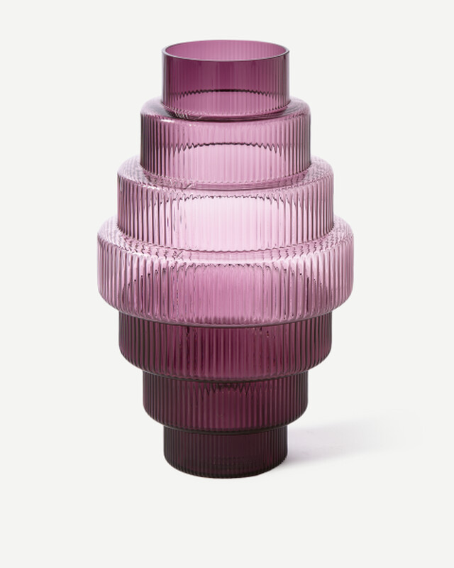 Vase Steps ochre XXL, Dark Purple, pdp