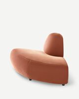 sofa a-round-u end corner velvet brown, Dark brown, small