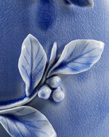 vase 3D birds orange, light blue, small