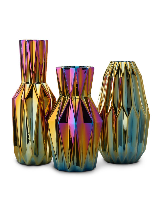 Vase Oily folds S, Multi-colour, large
