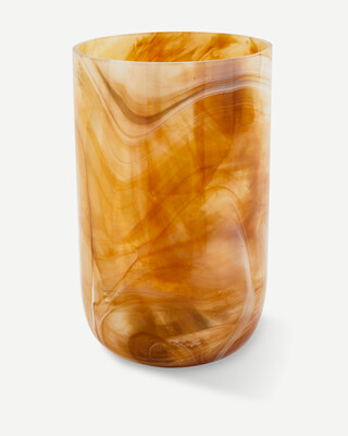 vase marbled glass beige M, Beige, medium
