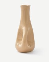 vase three ears dk. green S / H21 cm, Beige, small