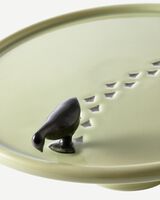 plate walking duck white/gold, Green grey, small