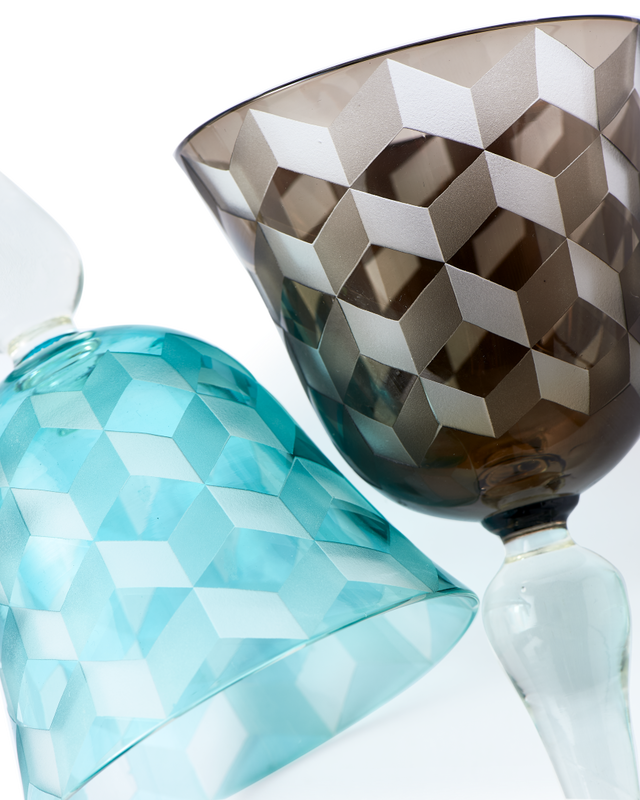 Wine glass blocks multicolour set 6, Multi-colour, large