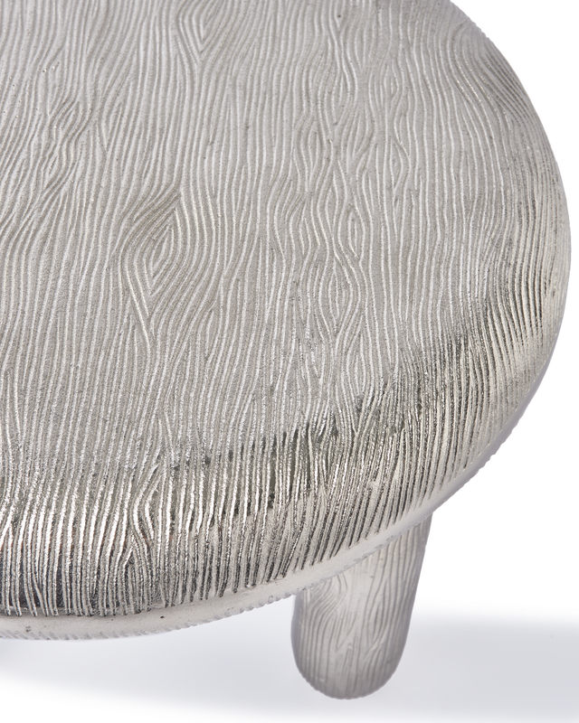 side table thick disk silver, Silver, large