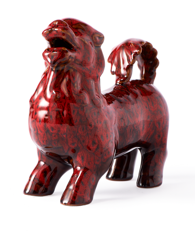 statue qilin red, Coral red, large