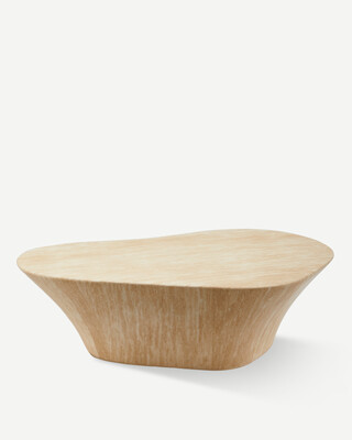 Oval Marble Look Coffee Table - L