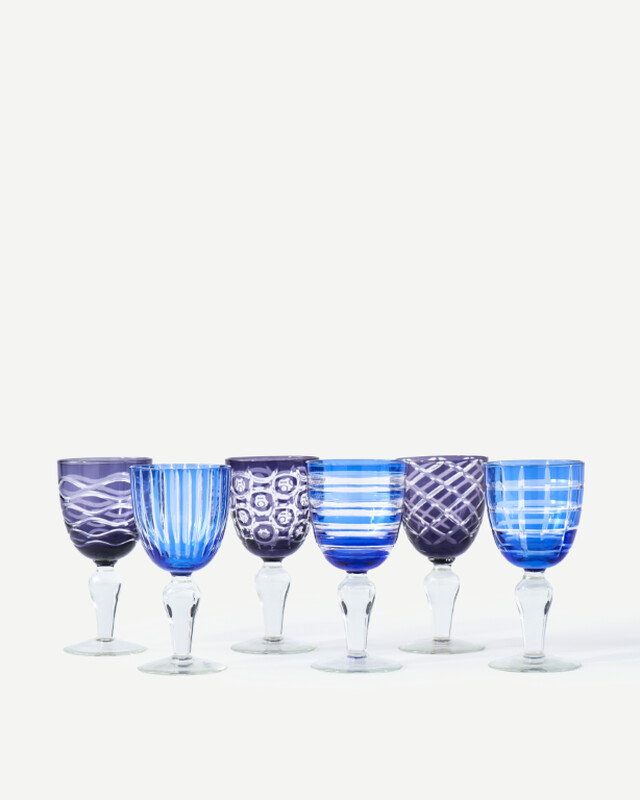Wine glass cobalt mix set 6, Multi-colour, pdp