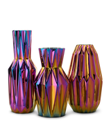 Vase Oily folds S, Multi-colour, small