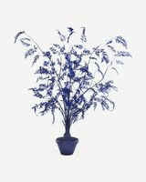 Fern in pot dark blue large, Dark blue, small