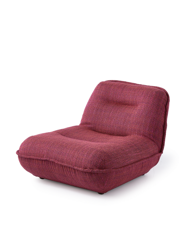lounge chair puff burgundy red, Burgundy red, large