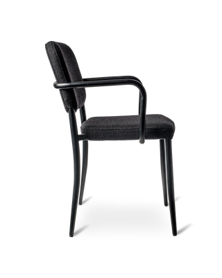 Chair Jamie fabric smooth black, Black, medium