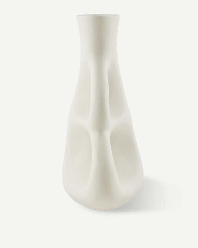 vase three ears dk. green S / H21 cm, White, pdp