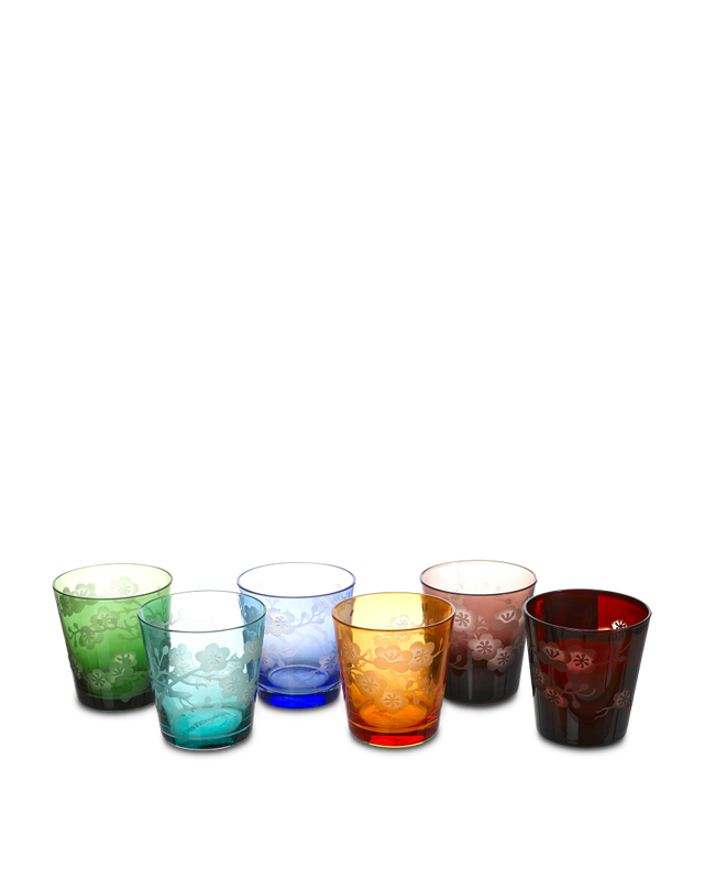 Glass Blossom Set 6, Multi-colour, large