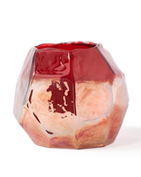Candle holder graphic luster white, Coral red, small