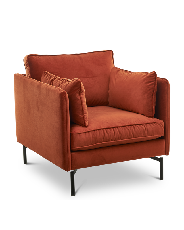 Fauteuil PPno.2 velvet rust, Rust red, large