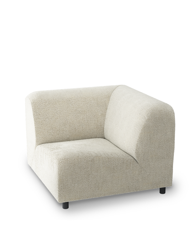 sofa a-round-u corner boucle ecru, White, large
