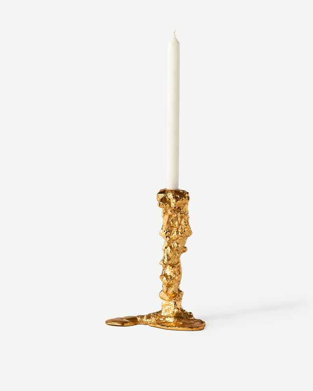 Drip candle holder L, Gold, pdp