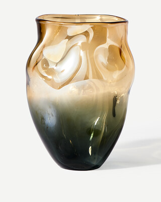 Vase collision amber L, Beige, medium